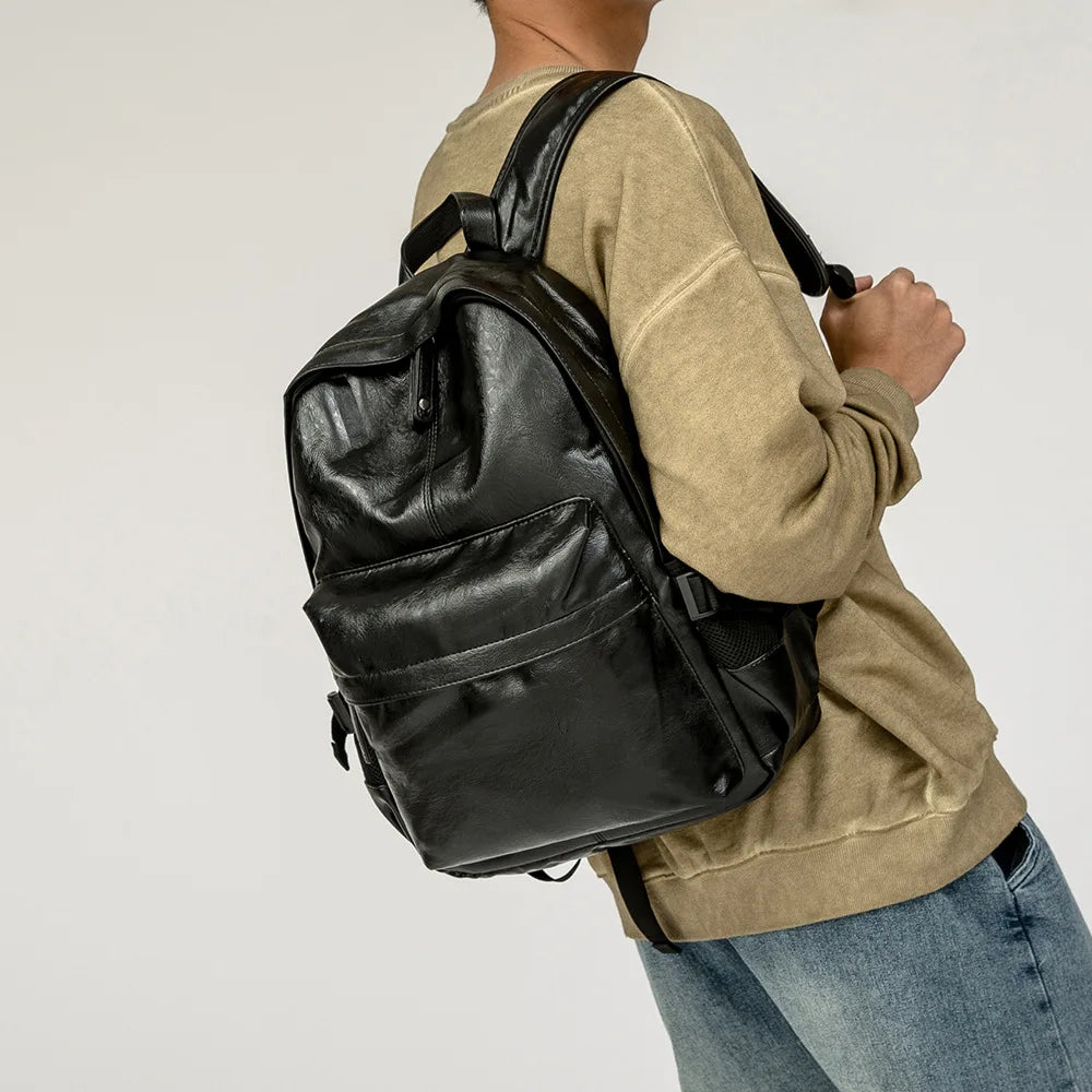 PU Leather Mochilas Men's Backpack
