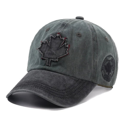 Washed Cotton Vintage Canada Baseball  Men Hats