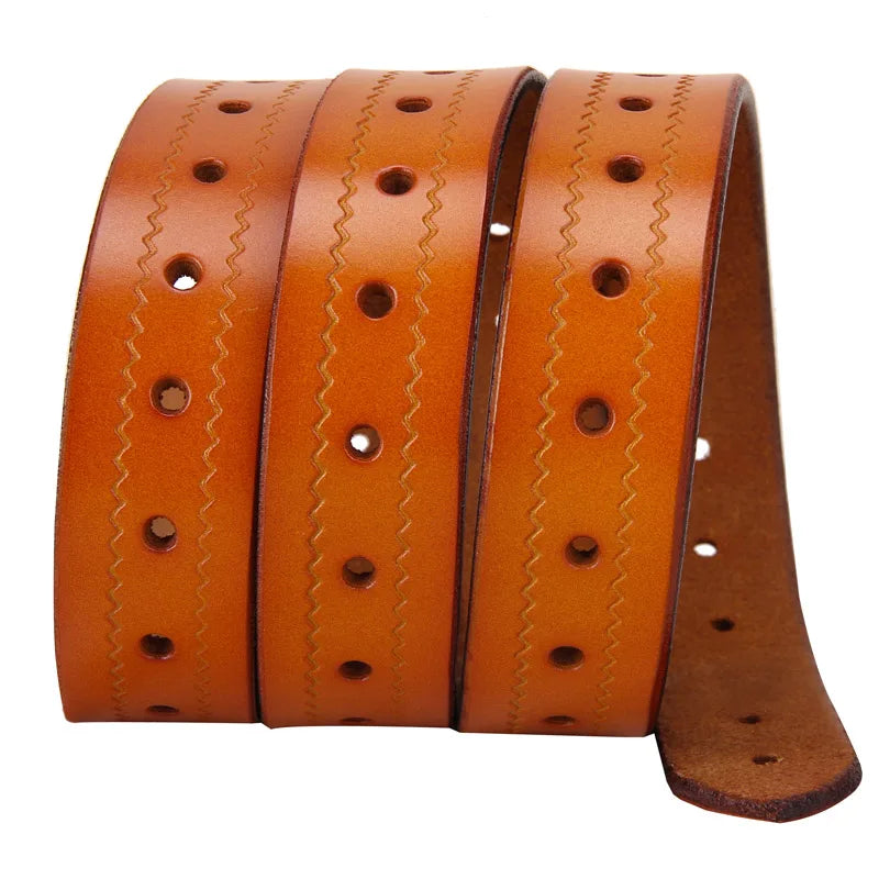 Fashion holes genuine leather belts