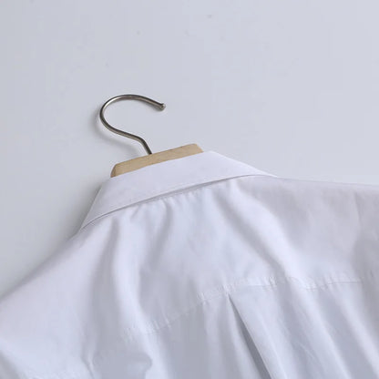 Camisa blanca sólida- 
