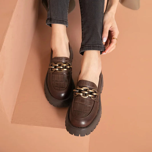 Soft  Leather Plush Platform Shoes - ZUNILO