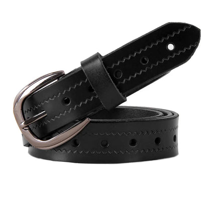 Cinturones de cuero genuino con agujeros de moda.