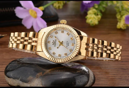 Reloj impermeable de cuarzo con diamantes de imitación 