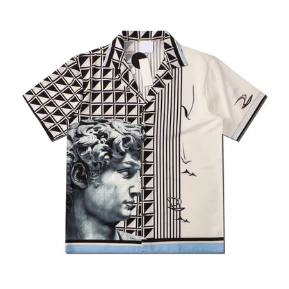 Printed Greek myth Summer Streetwear Men's Shirts