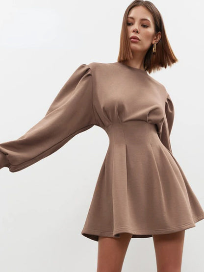Long Sleeved A-line Dress - ZUNILO