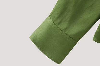 Zielona satynowa długa koszula
