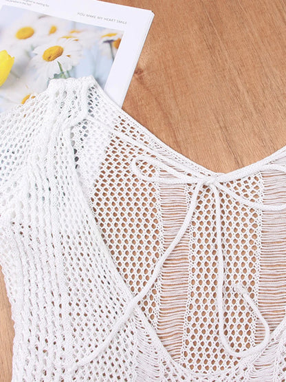 Mesh Crochet Long Beach Bathing Dress