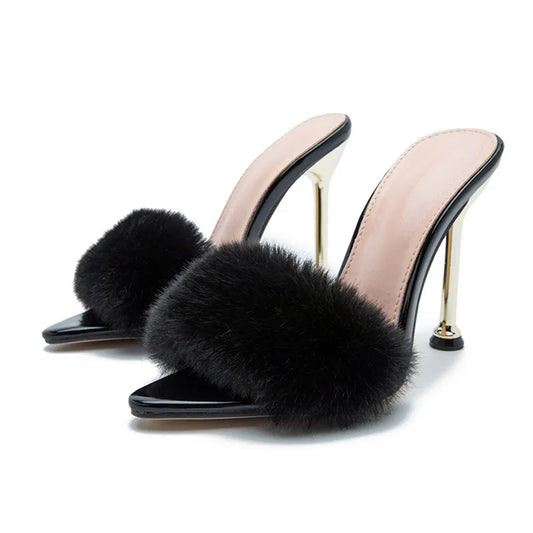 Women Fashion Design Stiletto High Heels Slippers - ZUNILO