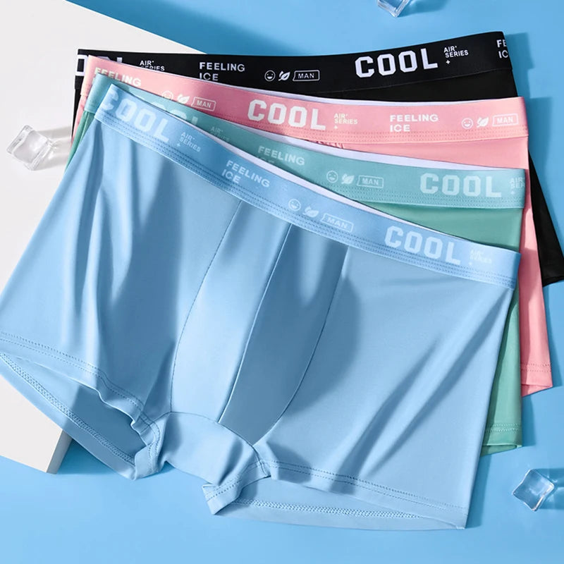 4Pcs  Men's Underwear Ice Silk