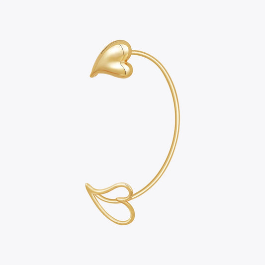 Kolczyki z klipsem w kształcie serca, pozłacane 18-karatowym złotem