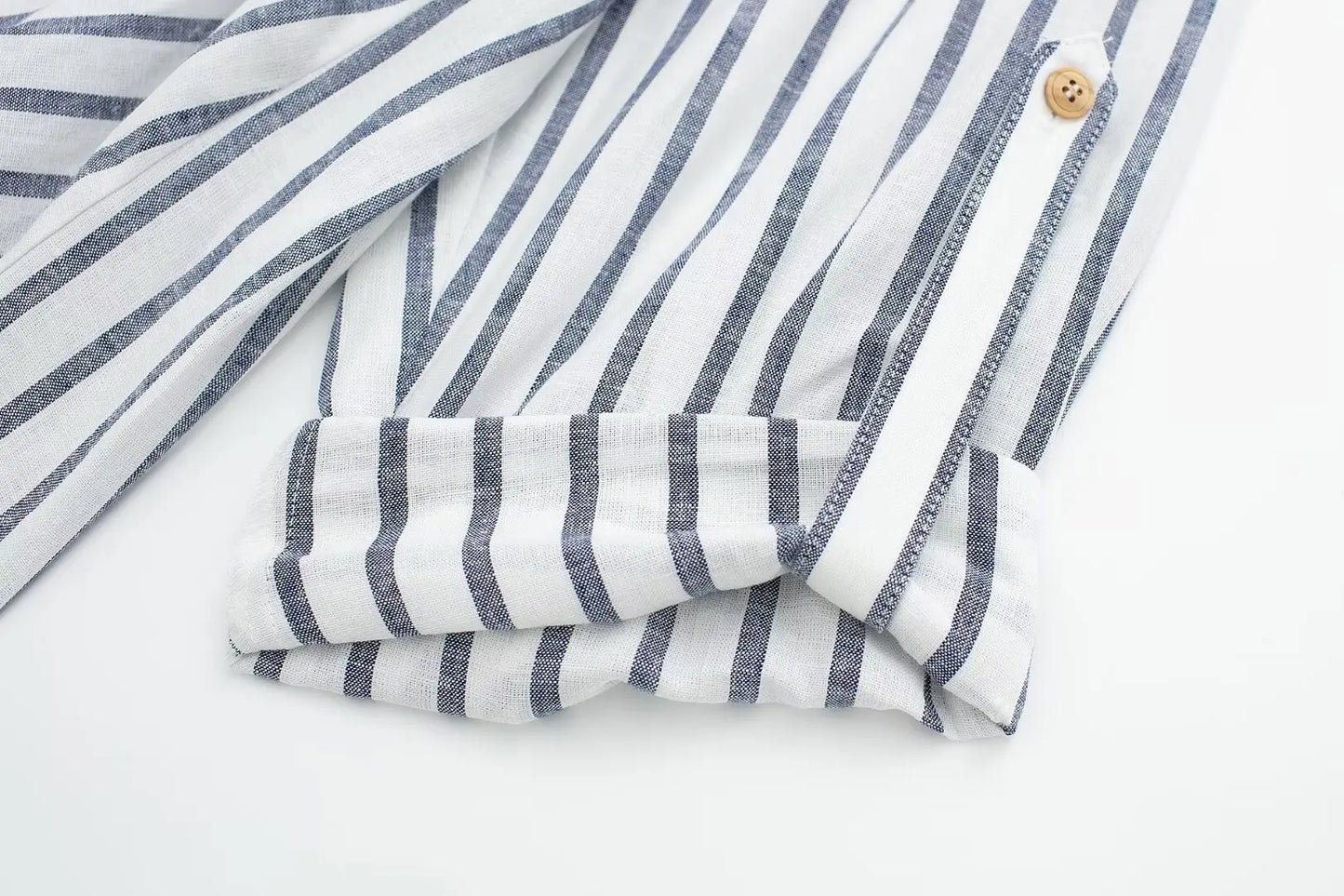 Striped Over-sized Collared Button up Shirt