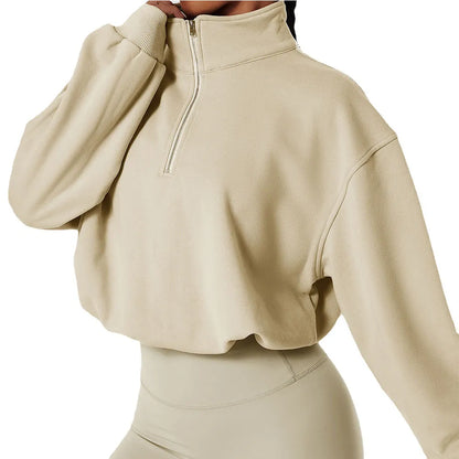 cotton  Outdoor High Collar Yoga Jacket Top - ZUNILO