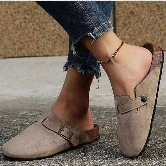 Buckle Strap Flat Loafer Mules - ZUNILO