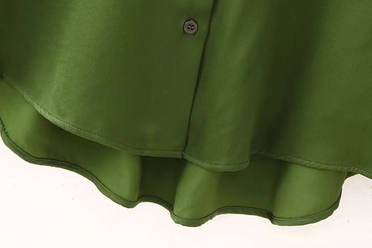 Zielona satynowa długa koszula