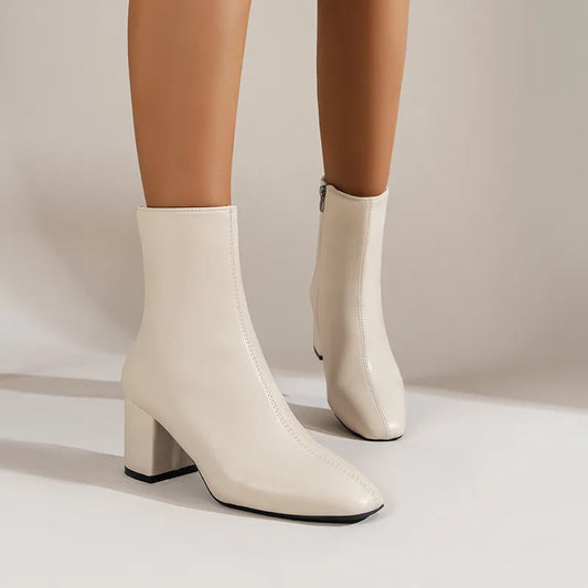 Square Wide Ankle Boots - ZUNILO