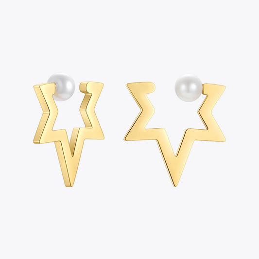 Pendientes Pearl Star Ear Cuff Color Dorado