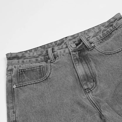 Męskie spodnie ze spranego dżinsu