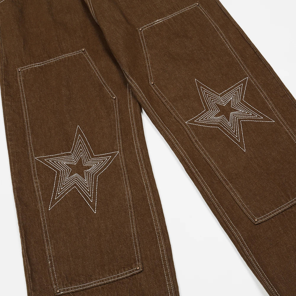 Męskie spodnie z haftem Star High Street