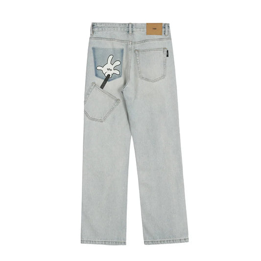 Men's Casual Light Blue Washed Jean
