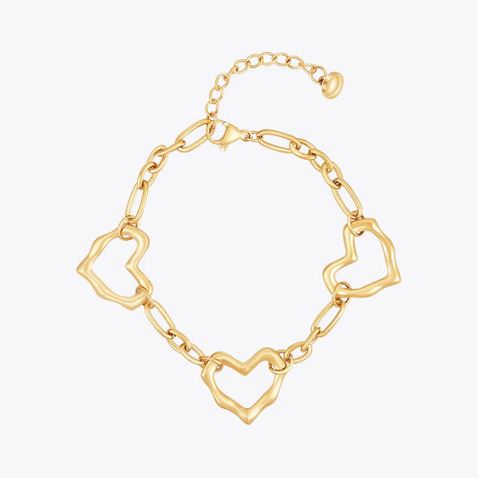 Pulsera Heart Bracelet 18k Plated Simple Jewelry