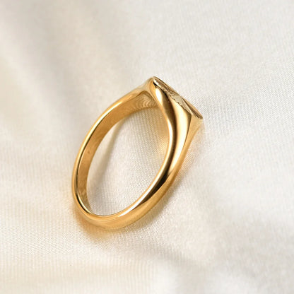 9mm Polished Sunlight Design 18K Gold Plated Titanium Stainless Steel Ring
