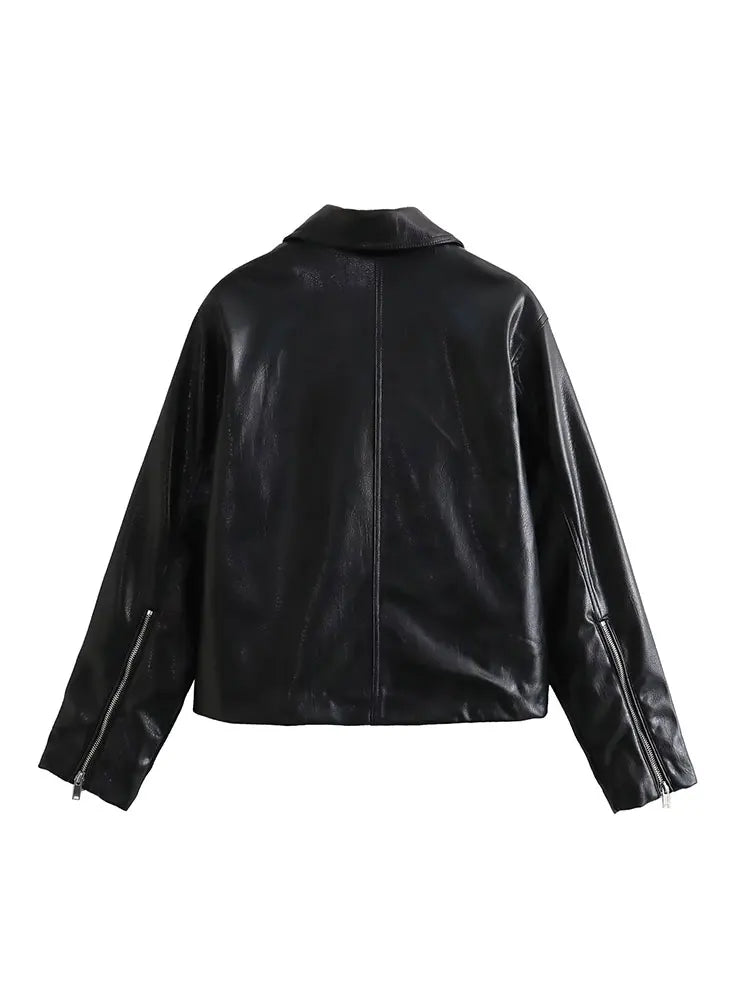 Autumn Short Leather Jacket-