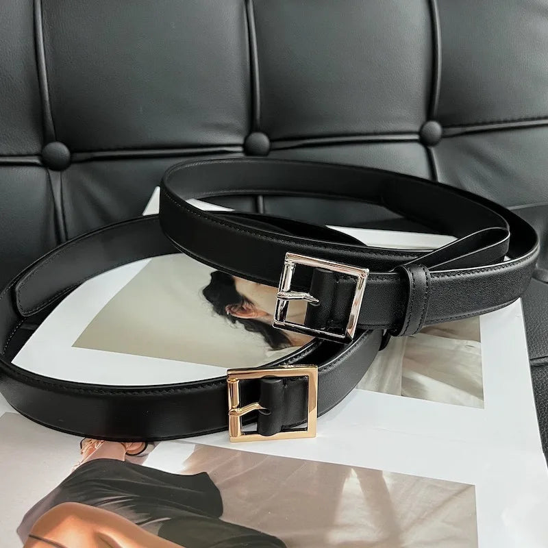 Famicare Luxury Soft Genuine Leather Pin Belt