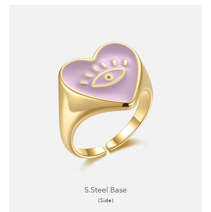 Stainless Steel Cute Heart Ring