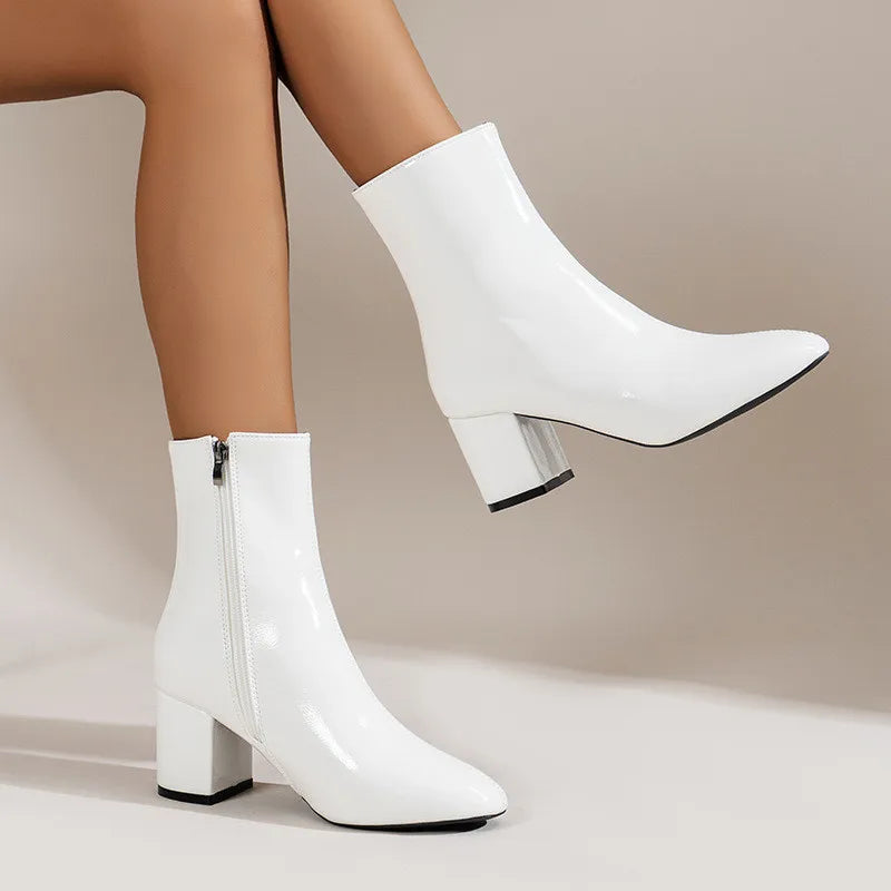 Square Wide Ankle Boots - ZUNILO