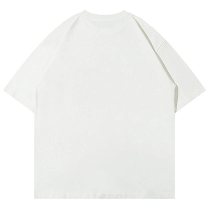 Camiseta de algodón holgada informal para hombre con empalme de estrellas de gran tamaño para hombre 