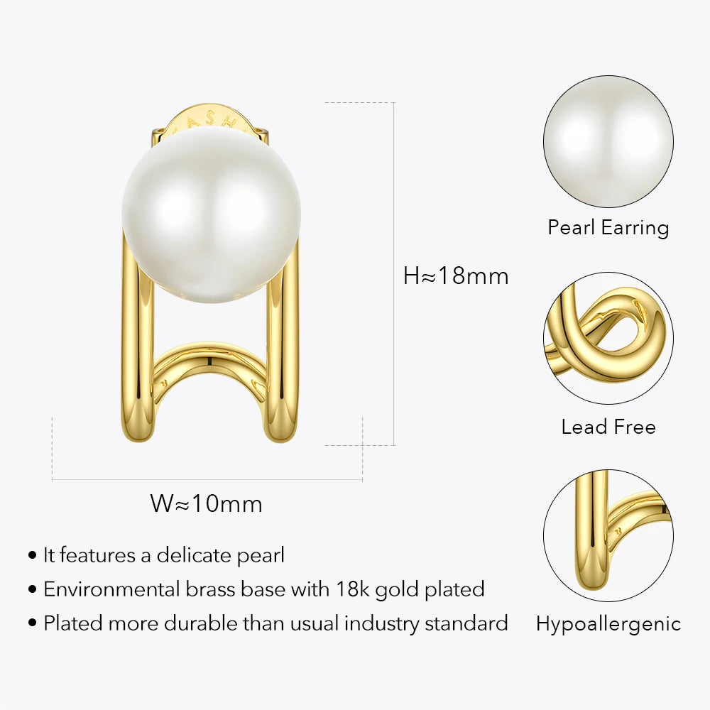 Piercing Pearl Stud Earrings