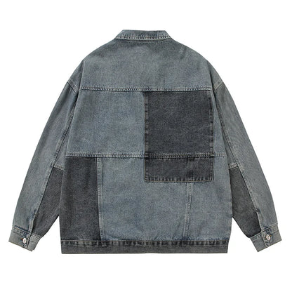 New Stitching Design Men's Oversized Denim Jacket