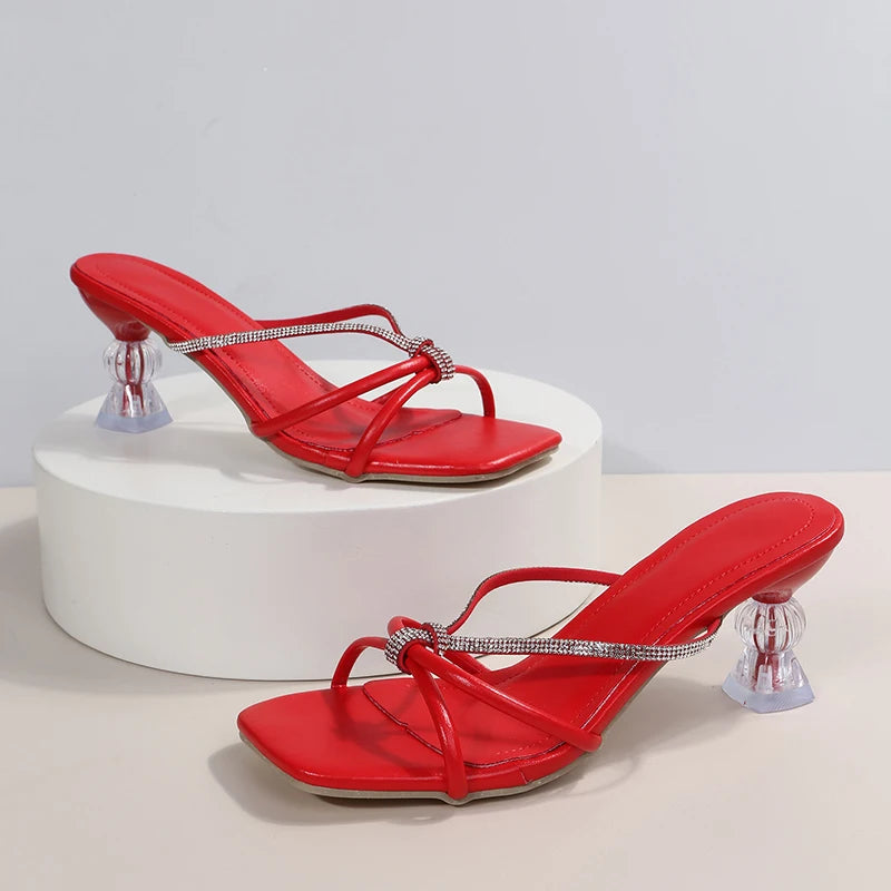 Crystal Luxury Rome Slippers Toe Transparent - ZUNILO