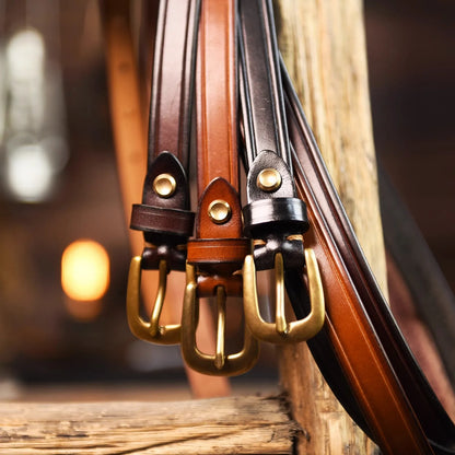 Handmade Leather Women's Thin Belt