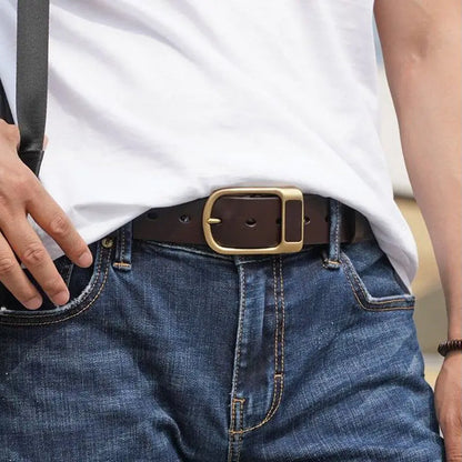 Cinturón vintage auténtico de 3,8 cm de ancho para hombre 