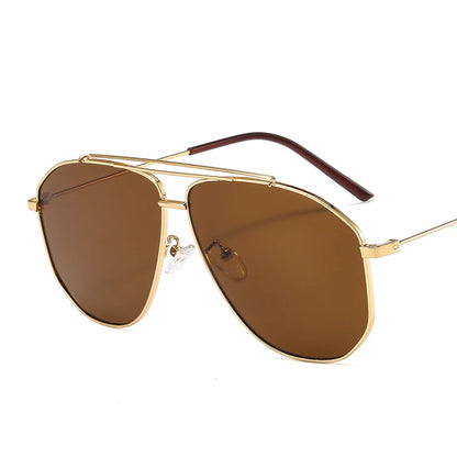 Damskie okulary przeciwsłoneczne oversize w kolorze brązowym