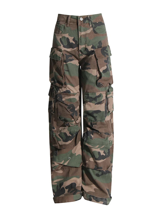 Camouflage Cargo Wide Leg Pant