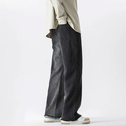 High Street Patchwork Men Baggy Straight Jeans