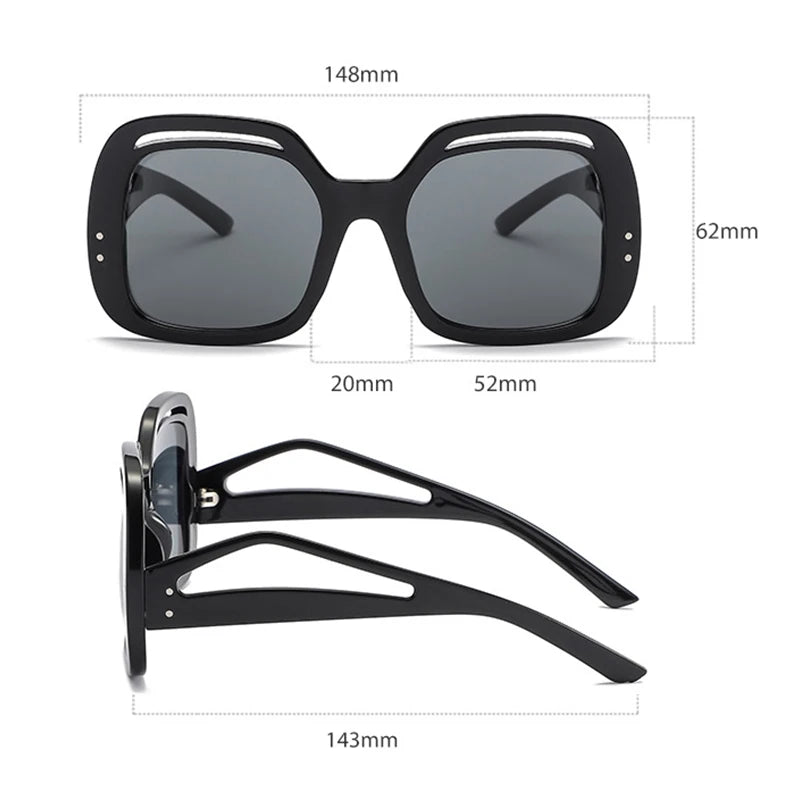 Hollow Over-sized Square Women's Sunglasses