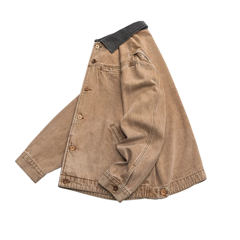 Vintage Street Fashion  Brown Casual Men's Jacket
